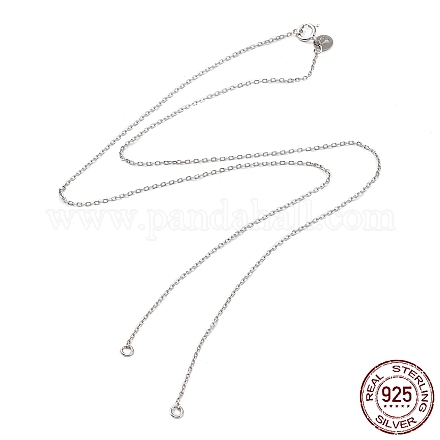 Realizzazione di collane con 925 catenella portacavi in argento sterling placcato in rodio STER-B001-02P-1