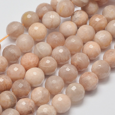 Chapelets de perles de sunstone naturelle naturelles G-J157-8mm-08-1