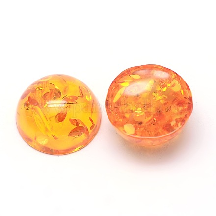 Imitated Beeswax Resin Half Round Dome Flat Back Cabochons CRES-L011-01-1