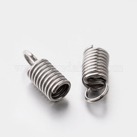 201 Stainless Steel Coil Cord Ends STAS-E077-02-1
