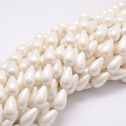 Rainbow Plated Shell Pearl Beads Strands BSHE-L027-01-10x18-1
