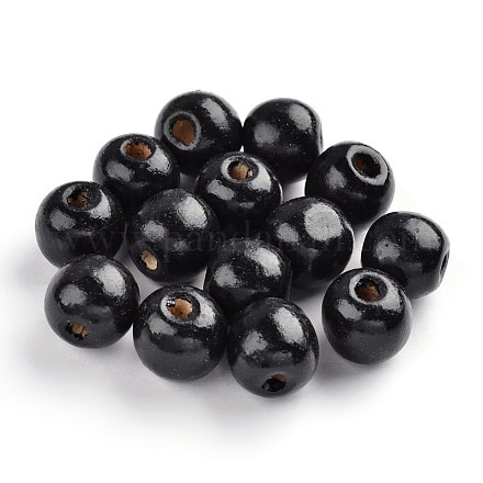 Perles en bois naturel teint X-TB095Y-10-1