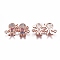 Valentine's Day Theme, Brass Micro Pave Cubic Zirconia Links connectors, Boy and Girl/Lover, Colorful, Rose Gold, 13.5x23.5x2mm, Hole: 1.2mm