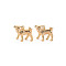 Brass Charms, Nickel Free, Dog, Real 18K Gold Plated, 12.5x13x7.5mm, Hole: 1mm