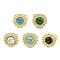 Ion Plating(IP) 304 Stainless Steel Synthetic Gemstone Cuff Rings, Flower Open Rings for Women, Flower, Real 18K Gold Plated, 20.5mm, Inner Diameter: Adjustable