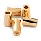 Brass Beads, Long-Lasting Plated, Cone, Real 24K Gold Plated, 6x3.5mm, Hole: 2mm