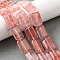Cherry Quartz Glass Beads Strands, Rectangle, 18x13x5.5mm, Hole: 1mm, about 11pcs/strand, 7.68''~7.87''(19.5~20cm)