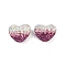 Gradient Color Heart Shaped Polymer Clay Rhinestone Beads, for DIY Phone Charms, Pen and Jewelry Making Supplies, Light Amethyst, 19x24x13mm, Hole: 1.8mm
