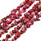 Natural Imperial Jasper Bead Strands, Dyed, Chips, Dark Red, 6~10x5~8x4~6mm, Hole: 1.2mm, about 79pcs/strand, 15.75 inch(40cm)