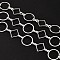 Brass Handmade Chains, Unwelded, with Spool, Silver Color Plated, Round: about 12mm in diameter, 1mm thick, Diamond: about 8mm long, 8mm wide, 0.5mm thick, about 32.8 Feet(10m)/roll