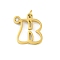 304 Stainless Steel Pendants, with Cubic Zirconia, Letter Charms with Jump Rings, Real 18K Gold Plated, Letter B, 19x17x2mm, Hole: 3mm