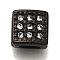 304 Stainless Steel Rhinestone Beads, Square, Black, 7x7x4mm, Hole: 4x2mm