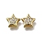 Star Brass Micro Pave Clear Cubic Zirconia Slide Charms, Long-Lasting Plated, Rack Plating, Lead Free & Cadmium Free, Real 18K Gold Plated, 10x10x4.5mm, Hole: 2x4mm