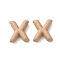 Spray Painted Alloy Pendants, Rubberized Style, Brown, Letter X, 17x15x6mm, Hole: 1.5mm