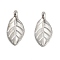 Non-Tarnish 304 Stainless Steel Charms, Leaf Charms, Stainless Steel Color, 13x6x3mm, Hole: 1.4mm