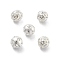 Alloy Hollow Beads, Round, Cadmium Free & Lead Free, Silver, 8x7~8mm, Hole: 1.5~2mm