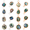 PH PandaHall 16pcs Natural Abalone Shell Pendants, 8 Styles Paua Shell Dangle Charms Rainbow Color Geometric Pendants Wire Wrapped Charms for Necklace Earring Crafts Jewellery Making Decoration
