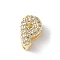 Brass Micro Pave Clear Cubic Zirconia Initial Multi-strand Links, Real 18K Gold Plated, Lead Free & Cadmium Free, Long-Lasting Plated, Rack Plating, Letter P, 10x5~9.5x4.5~5mm, Hole: 1.5~3.2x2~8mm