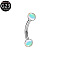 G23 Titanium Enamel Curved Barbell Eyebrow Rings, Stainless Steel Color, Light Sky Blue, 10mm