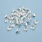 201 Stainless Steel Bead Cap Pendant Bails, for Globe Glass Bubble Cover Pendants, Silver, 6x6mm, Hole: 2.2mm