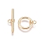 Brass Toggle Clasps, with Jump Rings, for DIY Jewelry Making, Nickel Free, Real 18K Gold Plated, Ring: 13x10x1.5mm, Bar: 19x5x2.5mm, Hole: 1.5mm
