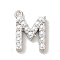 Plastic Imitation Pearl Pendants, with Eco-friendly Brass Findings, Lead Free & Cadmium Free, Letter Charms, Letter M, 15x10x3mm, Hole: 1.4mm