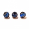 Handmade Gold Foil Lampworks Beads, Round, Blue, 8mm