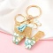 Resin & Acrylic Keychain, with Tassel Pendant and Iron Findings, Letter W, 10cm, pendant: 26~42mm.