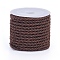 Polyester Cord, Twisted Cord, Coconut Brown, 3mm, about 5.46 yards(5m)/roll