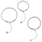 304 Stainless Steel European Round Snake Chains Bracelets, with Lobster Claw Clasp and Heart Charms, Stainless Steel Color, 7-1/2~ 7-7/8 inch(19~20cm), 3pcs/box