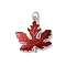 Rack Plating Brass Enamel Pendants, with Jump Ring, Long-Lasting Plated, Cadmium Free & Lead Free, Maple Leaf Charm, Platinum, 26x23x3mm, Hole: 3mm