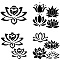 4Pcs 4 Styles PET Waterproof Self-adhesive Car Stickers, Reflective Decals for Car, Motorcycle Decoration, July Lotus, 200x200mm, 1pc/style