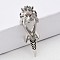 Alloy Finger Rings for Men, Dragon, Antique Silver, 61x23mm