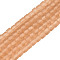 Transparent Frosted Glass Beads Strands, Cube, Faceted, Sandy Brown, 4~4.5x4~4.5x4~4.5mm, Hole: 1~1.2mm, about 97~98pcs/strand, 16.14~16.54 inch(41~42cm)