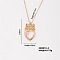 Elegant Brass Micro Pave Pink Cubic Zirconia Heart Pendant Necklace for Women, Golden, 15.75 inch(400mm)
