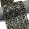 Natural Silver Obsidian Beads Strands, Faceted Hexagonal Cut, Flat Round, with Seed Beads, 8~8.5x5mm, Hole: 0.8mm, about 36pcs/strand, 15.16''~15.24''(38.5~38.7cm)