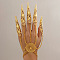 Halloween Gothic Flower
Iron Finger Ring Bracelets for Women, Golden, 5-1/2 inch(14cm)
