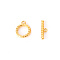 Stainless Steel Toggle Clasps, Golden, Ring, clasps: 18.5x15mm, bar: 21x6mm