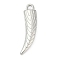 CCB Plastic Pendants, Horn, with Loop, Platinum, 41.5x13x6mm, Hole: 3~3.5mm