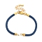 Nylon Cords Bracelet Makings Fit for Connector Charms, with Brass Findings and 304 Stainless Steel Lobster Claw Clasps, Long-Lasting Plated, Royal Blue, 6-1/2~6-3/4 inch(16.5~17cm), Hole: 1.8mm