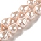 Electroplated Glass Imitation Pearl Beads Strands, Nuggets, PeachPuff, 14~16x12~13mm, Hole: 1.2mm, about 27pcs/strand, 15.75''(40cm)