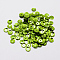 Plastic Paillette Beads, Semi-cupped Sequins Beads, Center Hole, Lawn Green, 10x0.5mm, Hole: 1mm, about 35000pcs/pound