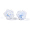 Resin Beads, Round with Flower, with Polymer Clay & Rhinestone, Light Steel Blue, 22~26mm, Hole: 2~2.5mm