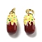 Brass Enamel Charms, with Jump Rings, Cake Charm, Real 18K Gold Plated, Yellow, 14x6.5x6.5mm, Hole: 3mm