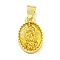 Rack Plating Brass Enamel Pendants, Long-Lasting Plated, Lead Free & Cadmium Free, Real 18K Gold Plated, Oval with Saint Charm, Yellow, 15x10x3mm, Hole: 5x3.5mm