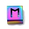 Ion Plating(IP) 304 Stainless Steel Square Slide Charms, Rainbow Color, Letter M, 9x8x4mm, Hole: 3.5x8.5mm