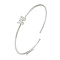 Rack Plating Brass Micro Pave Clear Cubic Zirconia Letter Open Cuff Bangles, Torque Bangles for Women, Platinum, Lead Free & Cadmium Free, Letter W, Inner Diameter: 1-7/8x2-1/4 inch(4.8x5.8cm)