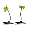 Bean Sprout Plastic Alligator Hair Clips, Green Pea Cute Flower Grass Hair Clips Decoration for Girls, Leaf Pattern, Leaf: 23x24mm
