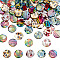 arricraft 80 Pcs 5 Styles Natural Shell Charms, Mixed Color Flat Round Pendants Printed Shell Beads Loose Craft Accessories for DIY Craft Keychain Necklace Bracelet Jewelry Making