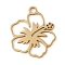 Manual Polishing 201 Stainless Steel Pendants, Laser Cut, Flower Charm, Golden, 17x15x1mm, Hole: 1.6mm